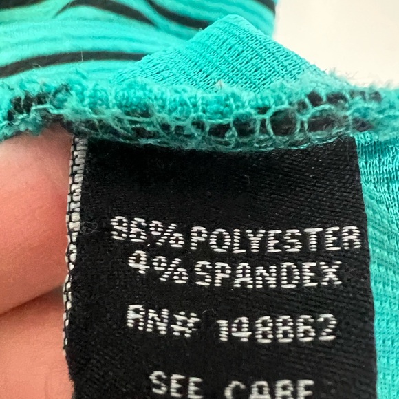 Torrid Black & Teal Textured Striped Skater Dress size 3 Cross Back Open - Picture 8 of 15